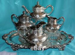 Antuqie Silverplate Quadruplate 5 Pieces Tea Set James W. Tufts England