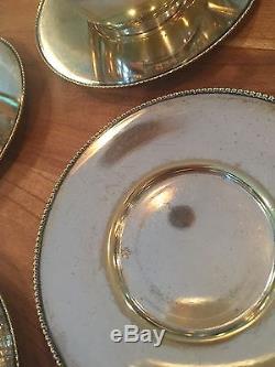 Argentor Silver Plate Art Nouveau Deco Tea Coffee Pot cups saucers Set Lot