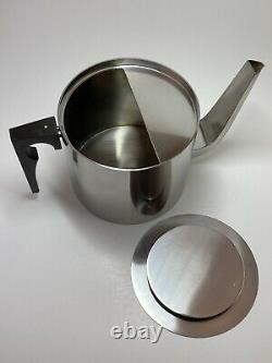 Arne Jacobsen Stelton Midcentury Modern Cylinda Stainless Steel Coffee Tea Set