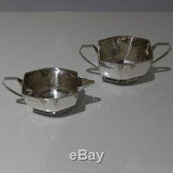 Art Deco 20th Cent George V Sterling Silver Four Piece Tea & Coffee Set on Tray