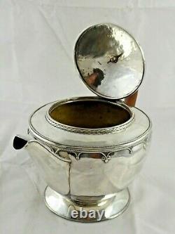 Arts & Crafts Sterling Silver 4 Piece Tea Set Harold Edwin Landon Chester 1935