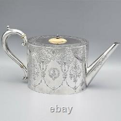 Atkin Brothers Sheffield Antique Victorian Sterling Silver Tea & Coffee Set of 4