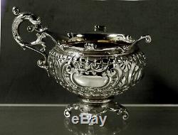 Austrian Silver Tea Set 2 Cups & Saucers c1890 Signed