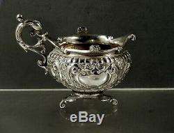 Austrian Silver Tea Set 2 Cups & Saucers c1890 Signed