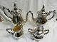 Baroque Wallace Silverplate Tea Set Coffee Pot, Tea Pot, Sugar & Creamer
