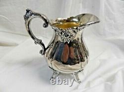 BAROQUE Wallace Silverplate Tea Set Coffee pot, Tea Pot, Sugar & Creamer