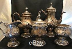 BEST Antique Sterling Silver 925 5 Piece Tea Set FRANK M WHITING CO 9+LBS Signed