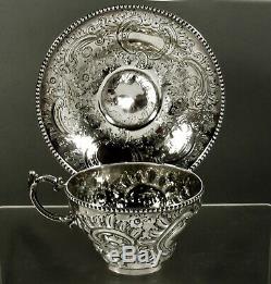 Bailey & Co. Silver Tea Set Cup & Saucer c1860 No Mono