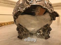 Baltimore Rose Schofield 17oz Sterling Silver Repousse Footed Sugar Bowl tea set