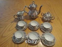 Bareuther Bavaria Silver Floral Mini Tea Cup Set RARE and beautiful