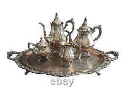 Baroque By Wallace 5 Pc. Silver Plated Tea/Coffee Set 281, 282, 283, 284, 294F