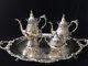 Baroque Tea & Coffee Service By Wallace Silversmiths Set + Large Serving Tray