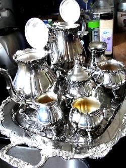 Baroque by Wallace Tea / Coffee Nine Piece Set with Footed Tray