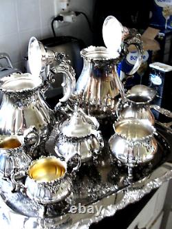 Baroque by Wallace Tea / Coffee Nine Piece Set with Footed Tray
