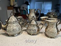 Bavaria China Tea/Coffee Set Silver And White Floral