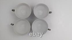 Bavaria Schirnding White Silver Floral tea set Pot Creamer Sugar Cups Saucers