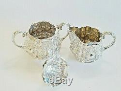 Beautiful 19C Sterling Silver Repousse Gorham Coffee Tea Service Set