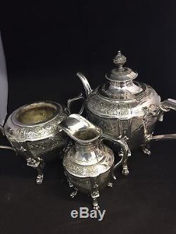 Beautiful Antique 3pcs Silver plated Tea Set By W R Nutt & Co