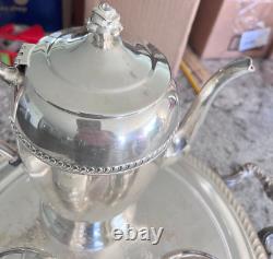 Beautiful Vintage Fb Rogers Silver Over Copper Tea Set Good Condition