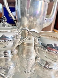 Beautiful Vintage Fb Rogers Silver Over Copper Tea Set Good Condition