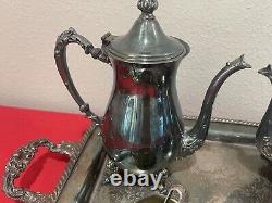 Beautiful Vintage Sheridan Silver Co. 6 Pcs Silver Plated Tea Set footed