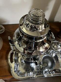 Beautiful Vintage United Metal Co. Electric Samovar Tea Set With Tray