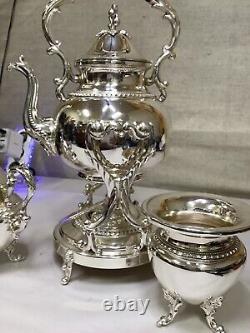 Birmingham Silver Co. Silver Plate 3 Piece Floating Coffee Tea Set Vintage