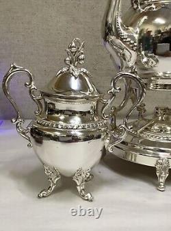 Birmingham Silver Co. Silver Plate 3 Piece Floating Coffee Tea Set Vintage