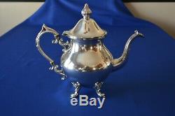 Birmingham Silver Silver on Copper Tea Set withTilting Tea Pot 6 Pc
