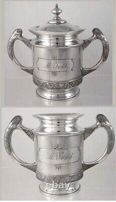 C1875 5pc Beautifully Decorated Silver Plated Tea Set