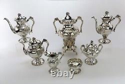 C1890s Fantastic Barbour / Int'l Silver Plate 7pc Grape Vine Tea Set