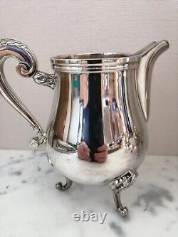 CHRISTOFLE silver plated Coffee Tea sugar creamer set 4 MARLY Louis XV France
