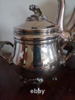 CHRISTOFLE silver plated Tea sugar creamer set MARLY Louis XV France + BOX