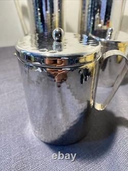 Calegaro Silver Plate Set Coffe Pot, Tea Pot, Creamer And Sugar Container Italy