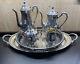 Camille International Silver Company Tea Set With Platter And Tray 6081