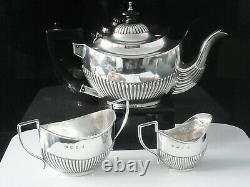 Cased Antique Silver Bachelor Tea Set, Joseph Gloster, Birmingham 1897