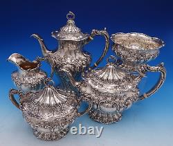 Chantilly by Gorham Grand Sterling Silver Tea Set 5pc Monogrammed (#7901)