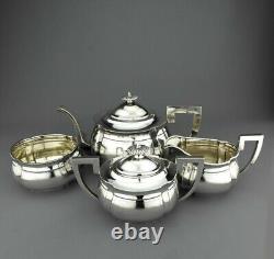 Chinese Export Silver 4 Pcs Tea Set, Signed