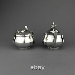 Chinese Export Silver 4 Pcs Tea Set, Signed