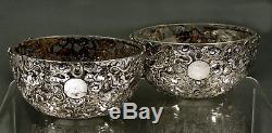 Chinese Export Silver Tea Set (2) 2 TEA BOWLS SIGNED LINERS