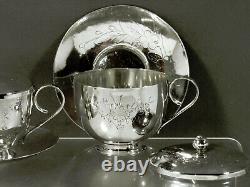 Chinese Export Silver Tea Set SIGNED IN CASE