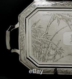Chinese Export Silver Tea Set Tray NANKING SILVER 72 OUNCES