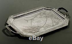 Chinese Export Silver Tea Set Tray c1890 NANKING SILVER 74 OUNCES