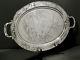 Chinese Export Silver Tea Set Tray C1890 Signed Hand Decorated