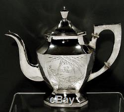 Chinese Export Silver Tea Set c1890 Nanking Silver 59 Ounces