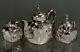 Chinese Export Silver Tea Set C1890 Signed Dragon 42 Ounces