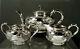 Chinese Export Silver Tea Set C1890 Signed Dragon & Pearl