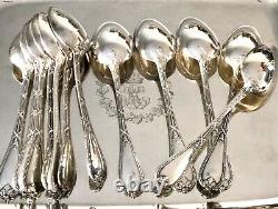 Christofle Antique Crossed Ribbons Silverplated Set Of 12 Tea/coffee Spoons