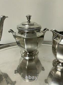 Christofle Colbert Gallia Coffee and Tea Set Silver Plate Sugar and Cream! 5PC