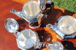 Christofle Colbert Godrons Silver Plated Coffe and Tea Service Set of 5 Pieces